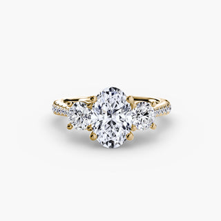 Three-Stone with Pavé Band