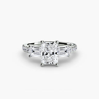 Three-Stone Ring with Pavé Band 4