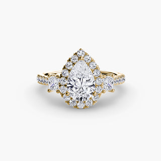 Three-Stone Ring with Halo 2