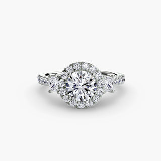 Three-Stone Ring with Halo 2