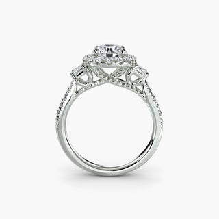 Three-Stone Ring with Halo 2