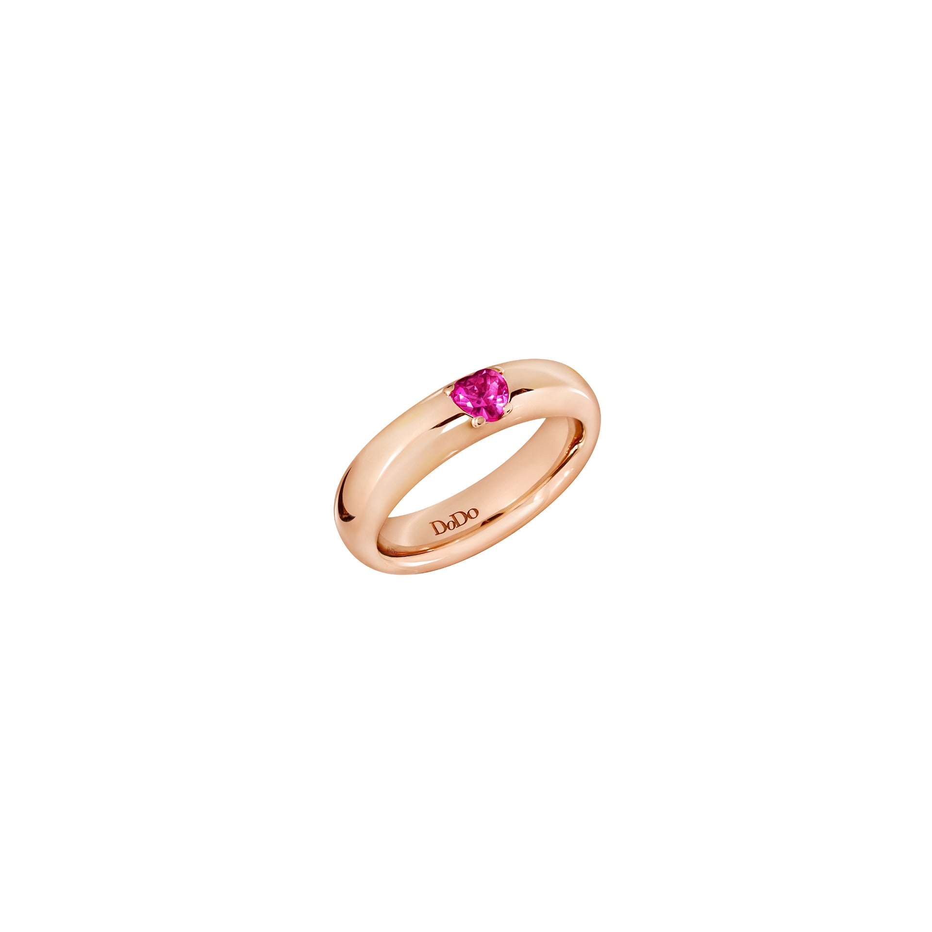 ANELLO 100% AMORE DODO ORO ROSA RUBINO SINTETICO DAC3000-HEART-SR09R-5