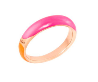 ANELLO DODO ARGENTO DORATO SMALTO HYCERAM ARANCIO E ROSA DAC3007-RONDE-AFRAG-54