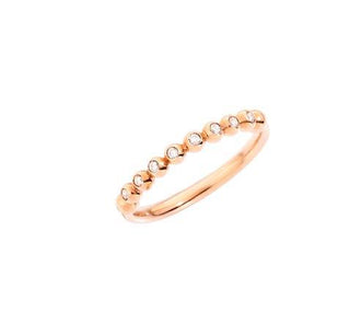 ANELLO DODO BOLLICINE ORO ROSA E DIAMANTI DAC1001-BOLLI-DB09R-54