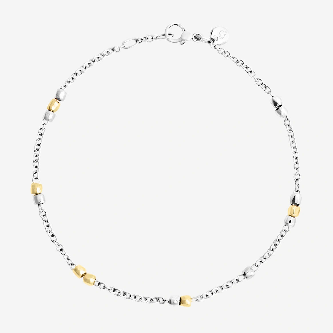 Braccile Rosario In Argento Dorato Con Postine Di Strass - Lunghezza 19 Cm - Modello BCC1045 - Alta Qualità Inalterabile