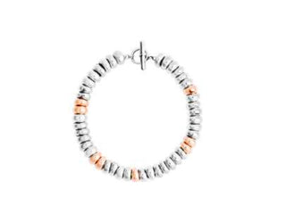 BRACCIALE RONDELLE BOLD, ARGENTO E ARGENTO DORATO DBC4002-RONDE-00RAG-L