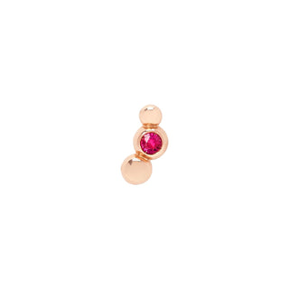 ORECCHINO DODO STUD ORO ROSA E RUBINO DHC3002-BOLLI-RU09R